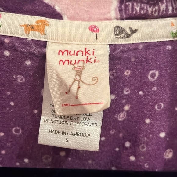 Munki Munki purple and pink champagne themed pajama top only size small flannel - Picture 4 of 6